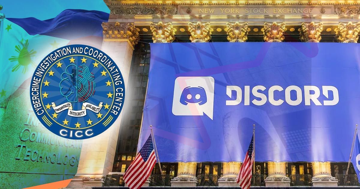 Discord ban in the Philippines: the CICC seal beside a Discord banner, with the Philippine flag behind it